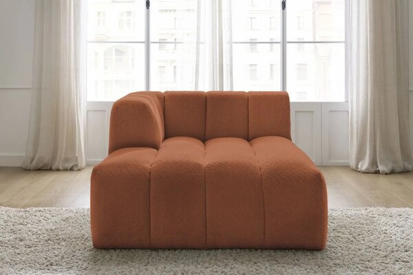 Bobochic Paris Terakotově oranžová bouclé lenoška Annecy 170 cm, levá