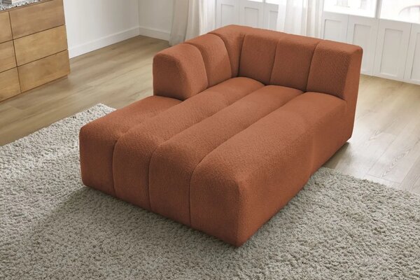 Bobochic Paris Terakotově oranžová bouclé lenoška Annecy 170 cm, levá