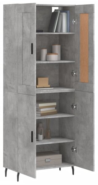 Skříň highboard betonově šedá 69,5x34x180 cm kompozitní dřevo 3199573
