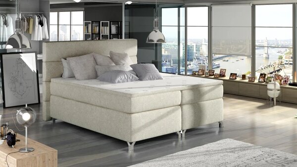 Postel Boxspring Amadeus 200x180, béžová (látka - bao 13)