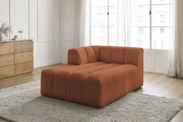 Bobochic Paris Terakotově oranžová bouclé lenoška Annecy 170 cm, levá