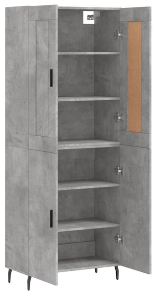 Skříň highboard betonově šedá 69,5x34x180 cm kompozitní dřevo 3199573
