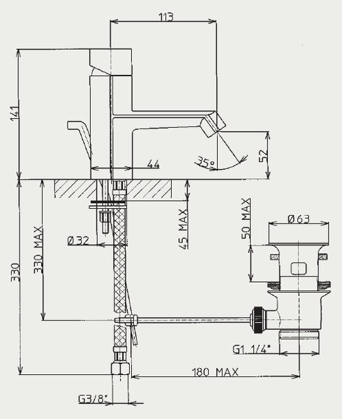 Teorema Tamo 2 - umyvadlová baterie stojánková, TETO6d301