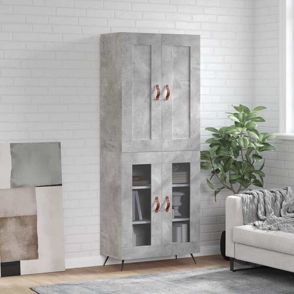 Skříň highboard betonově šedá 69,5x34x180 cm kompozitní dřevo 3199597