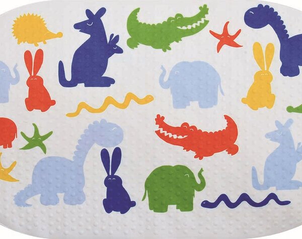 MSV dětská protiskluzová podložka ZOO, barevná, PVC, 69 x 39 cm
