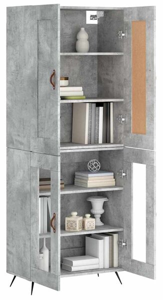 Skříň highboard betonově šedá 69,5x34x180 cm kompozitní dřevo 3199597