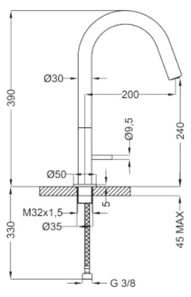 Teorema Lillo - Dřezová baterie stojánková, chrom TELI98527