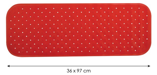 MSV protiskluzová podložka do vany CLASS Premium, červená, SBS kaučuk, 36 x 97 cm