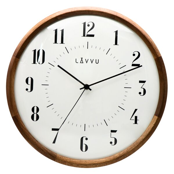 LAVVU Dřevěné hodiny s plynulým chodem RETRO ⌀31,5cm LCS4110 (LAVVU Dřevěné hodiny s plynulým chodem RETRO ⌀31,5cm LCS4110)