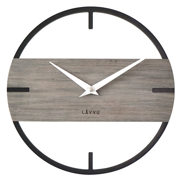 LAVVU Nástěnné stylové dřevěné hodiny LOFT v industriálním vzhledu ⌀35cm LCT4011 (LAVVU Stylové dřevěné hodiny LOFT v industriálním vzhledu ⌀35cm LCT4011)