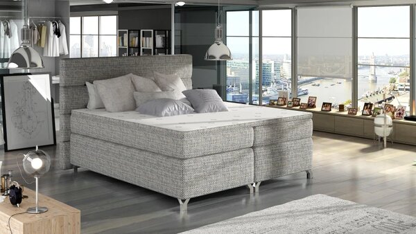 Postel Boxspring Amadeus 200x180, šedá (pytlovina - bao 01)