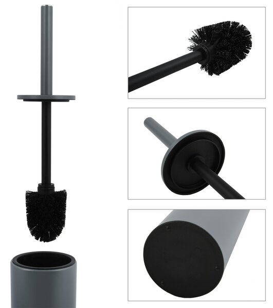 Spirella WC štětka AKIRA, matná šedá ocel
