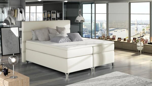 Postel Boxspring Amadeus 200x180, béžová (koženka - bao 11)