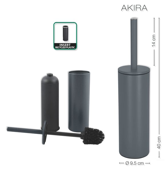 Spirella WC štětka AKIRA, matná šedá ocel