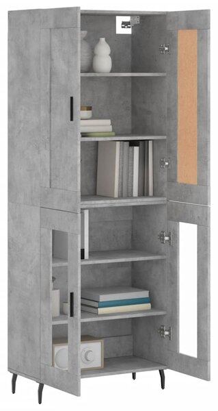 Skříň highboard betonově šedá 69,5x34x180 cm kompozitní dřevo 3199637