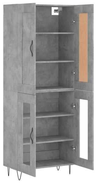 Skříň highboard betonově šedá 69,5x34x180 cm kompozitní dřevo 3199653