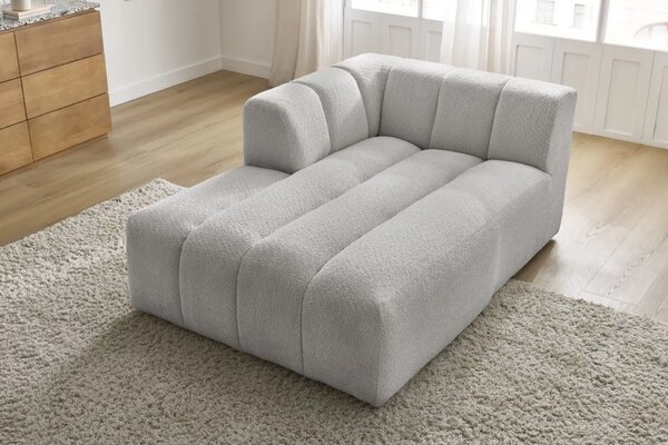 Bobochic Paris Světle šedá bouclé lenoška Annecy 170 cm, levá