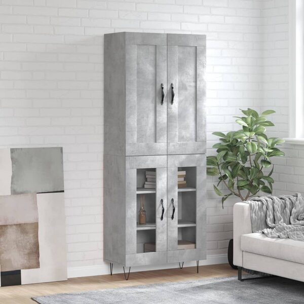 Skříň highboard betonově šedá 69,5x34x180 cm kompozitní dřevo 3199653