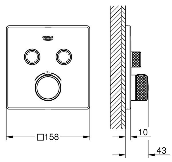 GROHE Grohtherm SmartControl - Termostat pro podomítkovou instalaci s 2 ventily, Chrom 29124000