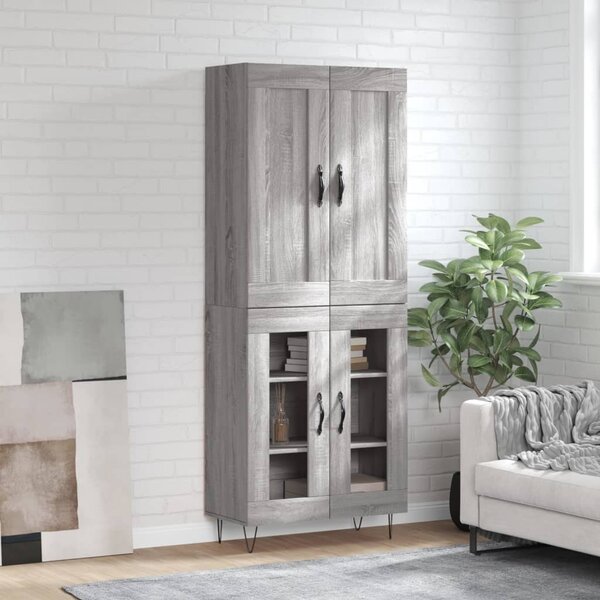 Skříň highboard šedá sonoma 69,5 x 34 x 180 cm kompozitní dřevo 3199655