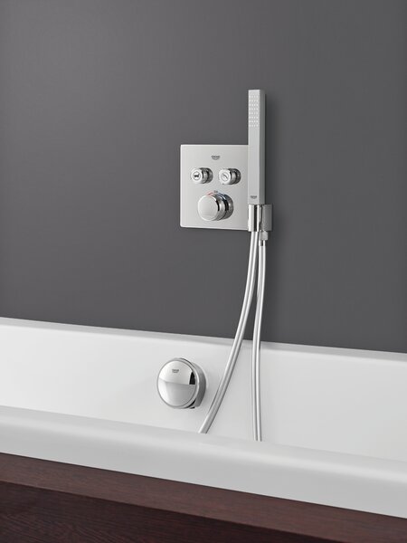 GROHE Grohtherm SmartControl - Termostat s podomítkovou instalací s dvěma ventily a integrovaným držákem na sprchu, Chrom 29125000