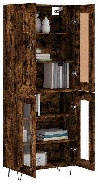 Skříň highboard kouřový dub 69,5 x 34 x 180 cm kompozitní dřevo 3199654