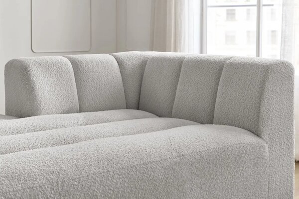 Bobochic Paris Světle šedá bouclé lenoška Annecy 170 cm, levá