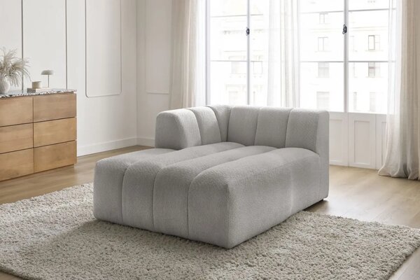 Bobochic Paris Světle šedá bouclé lenoška Annecy 170 cm, levá