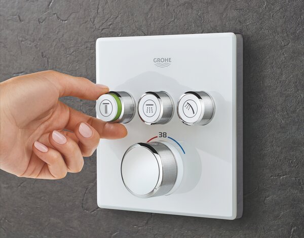 GROHE Grohtherm SmartControl - Termostat pro podomítkovou instalaci s třemi ventily, měsíční bílá/chrom 29157LS0