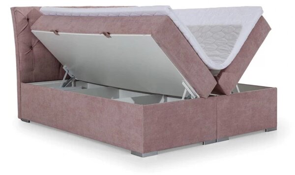 Boxspingová postel Marvin, růžová 160x200cm (kronos 29/BLN 04)