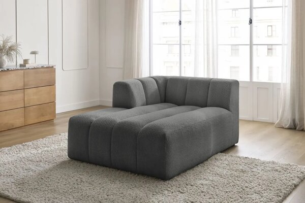 Bobochic Paris Tmavě šedá bouclé lenoška Annecy 170 cm, levá
