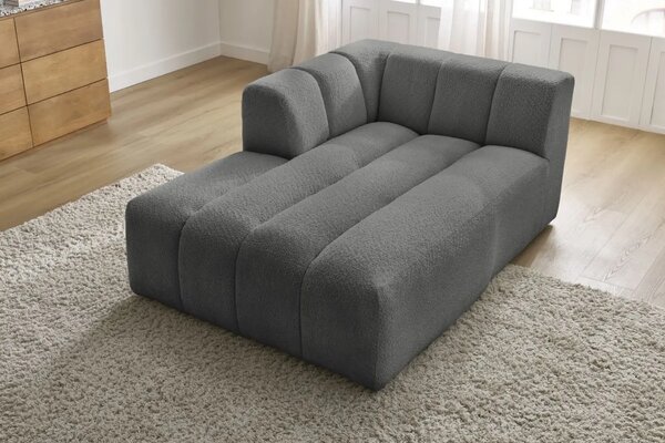 Bobochic Paris Tmavě šedá bouclé lenoška Annecy 170 cm, levá