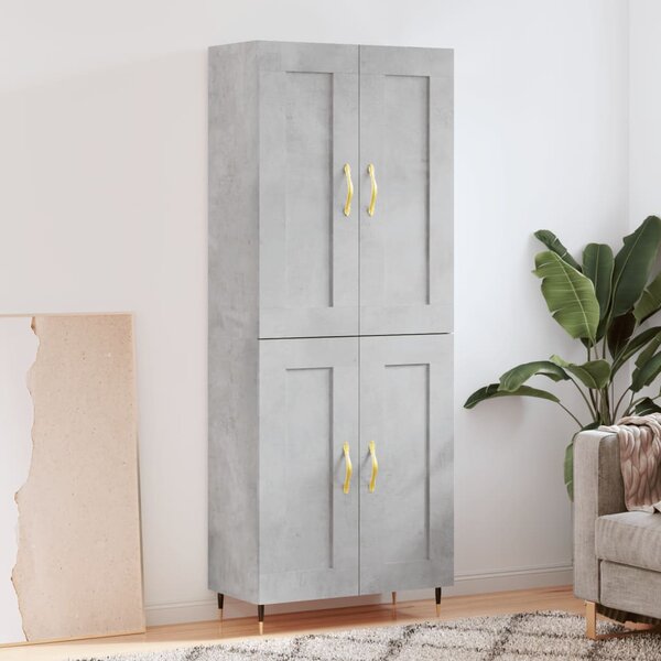 Skříň highboard betonově šedá 69,5x34x180 cm kompozitní dřevo 3199669