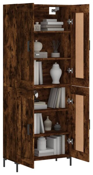 Skříň highboard kouřový dub 69,5 x 34 x 180 cm kompozitní dřevo 3199686