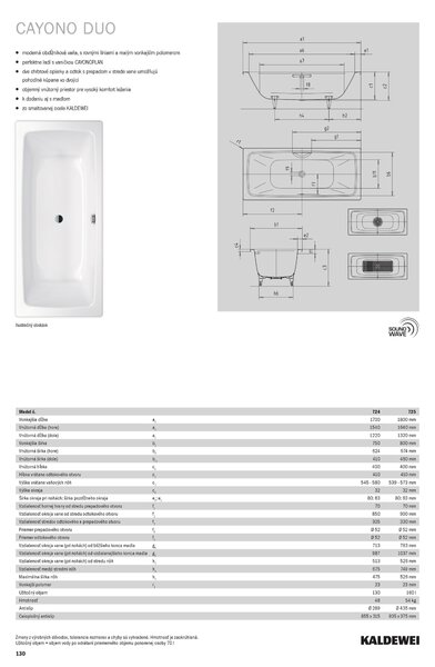Kaldewei Cayono Duo - Vana na zabudování 1700x750 mm, alpská bílá 272400010001