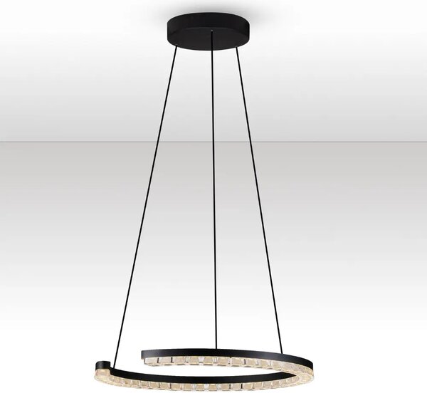 Nova Luce Černé kovové závěsné LED světlo Gleamy 46 cm