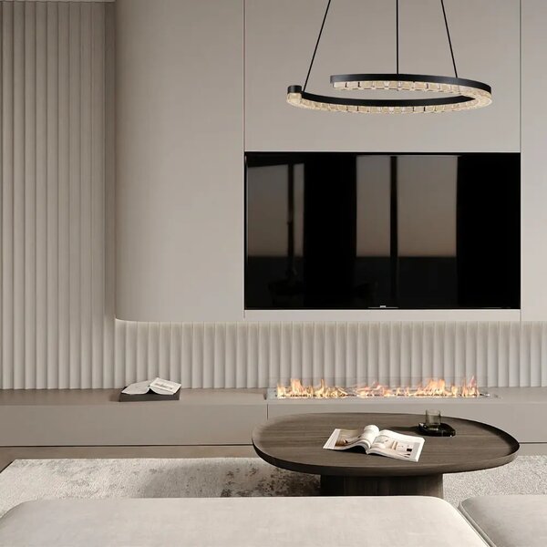 Nova Luce Černé kovové závěsné LED světlo Gleamy 46 cm