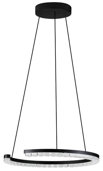 Nova Luce Černé kovové závěsné LED světlo Gleamy 46 cm