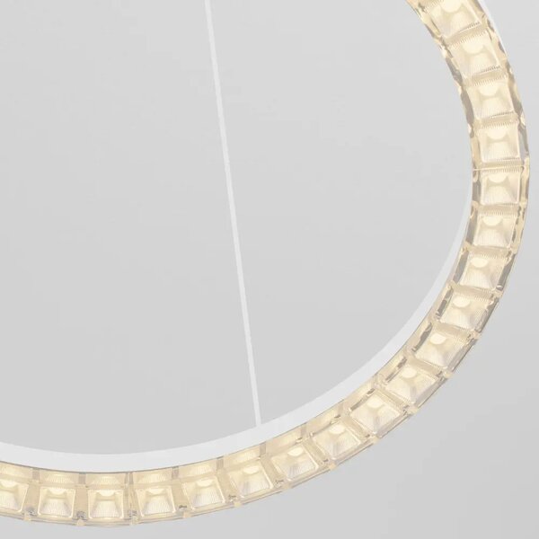 Nova Luce Bílé kovové závěsné LED světlo Gleamy 46 cm