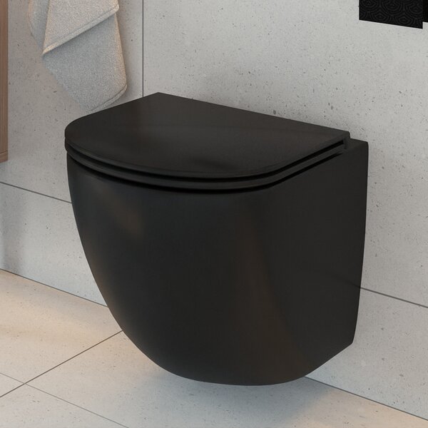 Oltens Hamnes záchodové prkénko s pomalým sklápěním černá 45100300