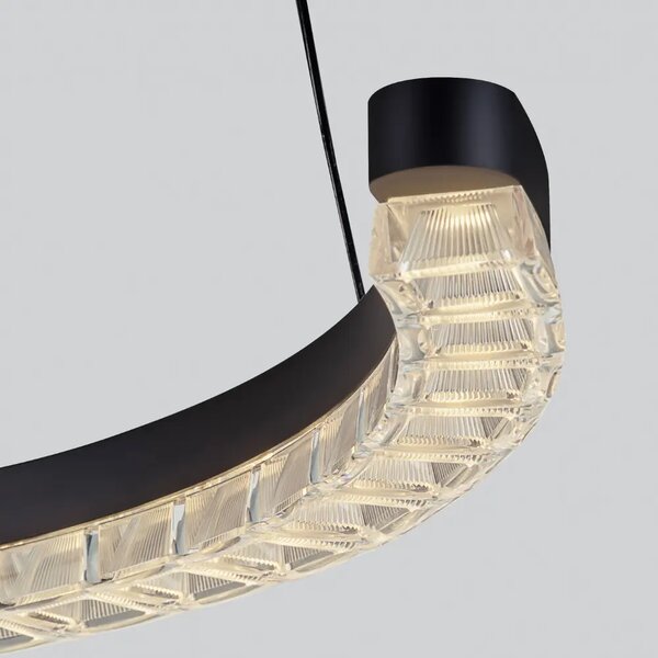Nova Luce Černé kovové závěsné LED světlo Gleamy 46 cm