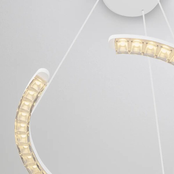 Nova Luce Bílé kovové závěsné LED světlo Gleamy 46 cm