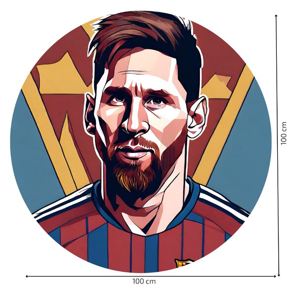 PIPPER. Kruhová samolepka na zeď "MESSI" Velikost: 100cm