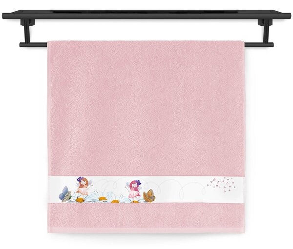 Dětský ručník Veba NORA tisk Kouzelné víly pastelová růžová Velikost: 50x100 cm