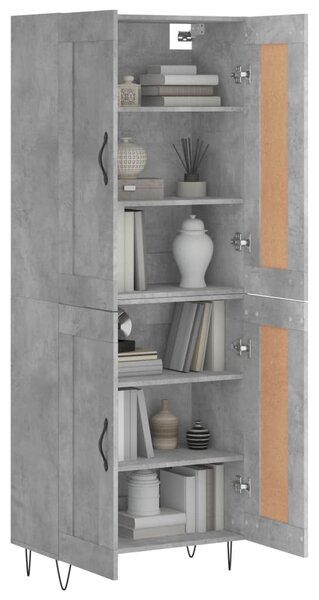 Skříň highboard betonově šedá 69,5x34x180 cm kompozitní dřevo 3199717