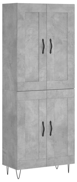 Skříň highboard betonově šedá 69,5x34x180 cm kompozitní dřevo 3199717