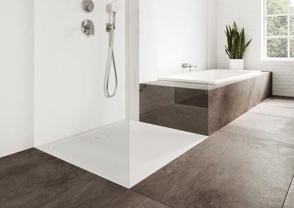 Kaldewei Cayonoplan - Sprchová vanička 1000x1000 mm, se sníženým polystyrenovým nosičem, alpská bílá 361847980001