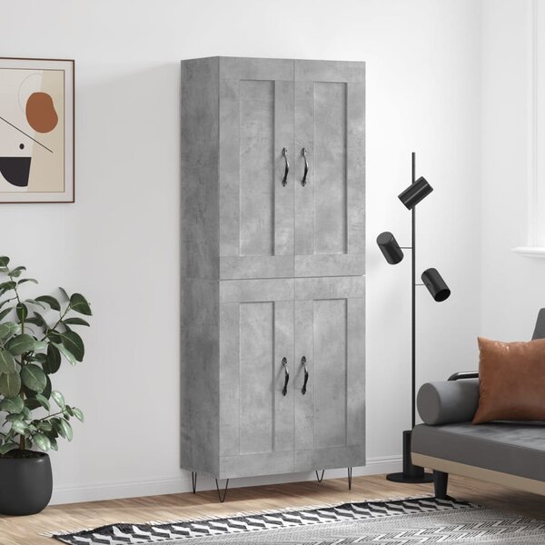 Skříň highboard betonově šedá 69,5x34x180 cm kompozitní dřevo 3199717