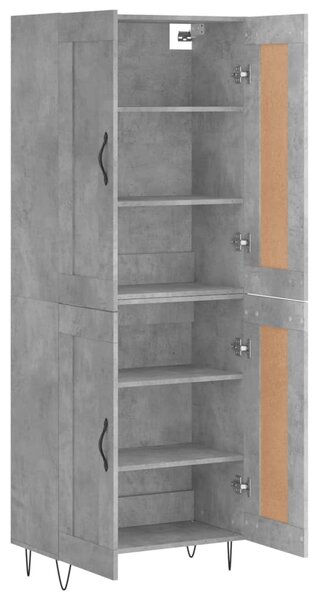 Skříň highboard betonově šedá 69,5x34x180 cm kompozitní dřevo 3199717