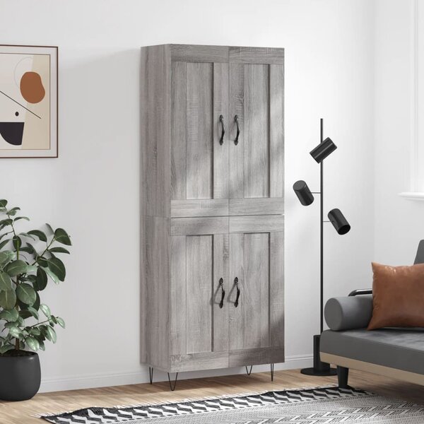 Skříň highboard šedá sonoma 69,5 x 34 x 180 cm kompozitní dřevo 3199719